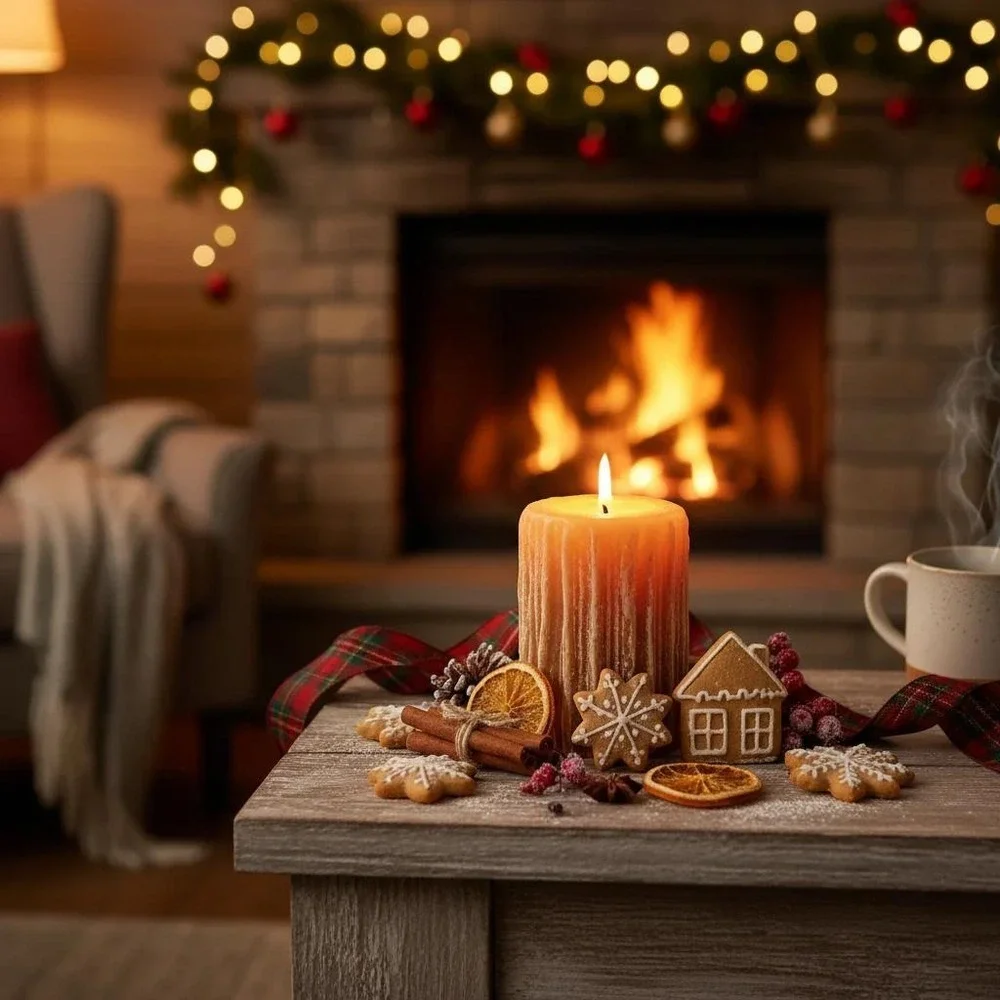 Warm Gingerbread Hearth